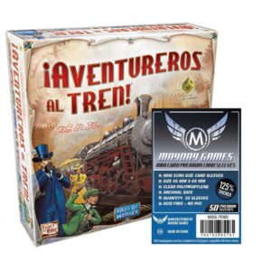 Juego de Mesa Aventureros al Tren y 150 Fundas Mayday Premium